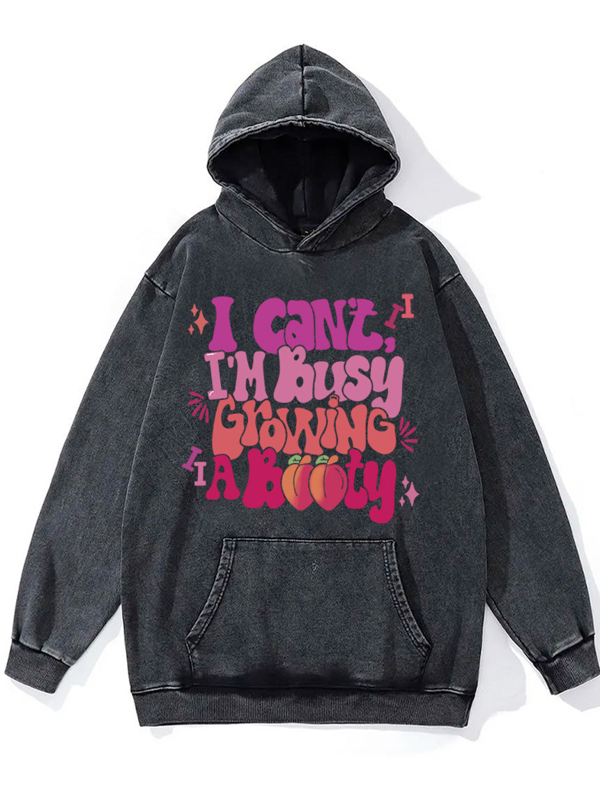 I'm Busying Growing A Booty Washed Gym Hoodie