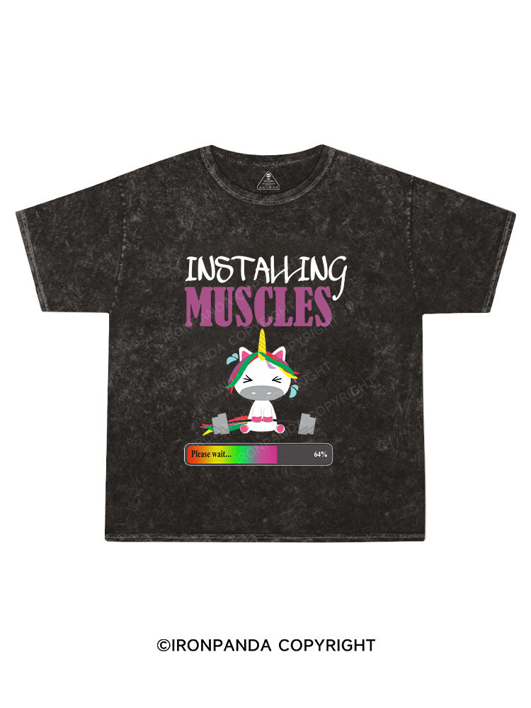 Installing Muscles Kids Washed T-Shirt