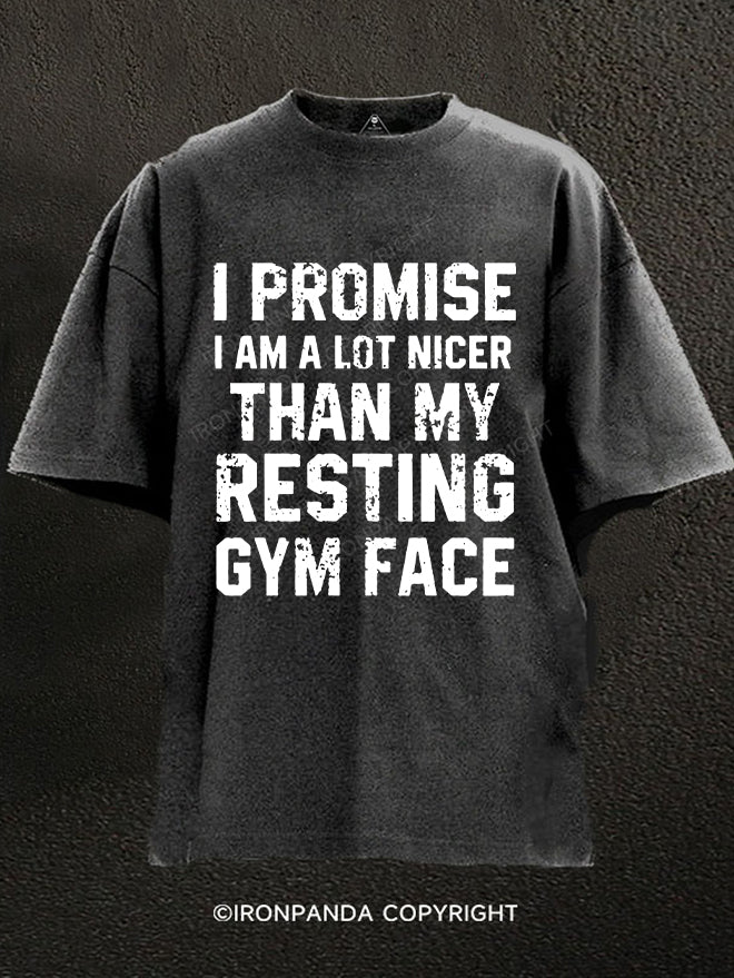 Nicer Than My Resting GYM Face Washed Gym Shirt