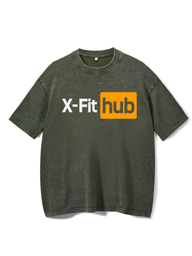 X-fit Hub Washed Gym Shirt