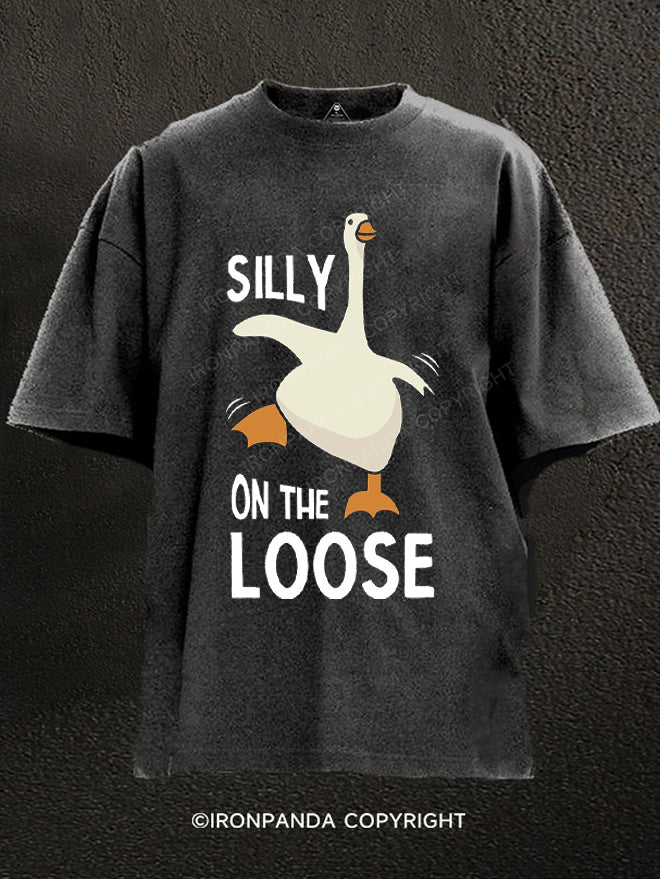 Silly Goose on the loose Washed Gym Shirt