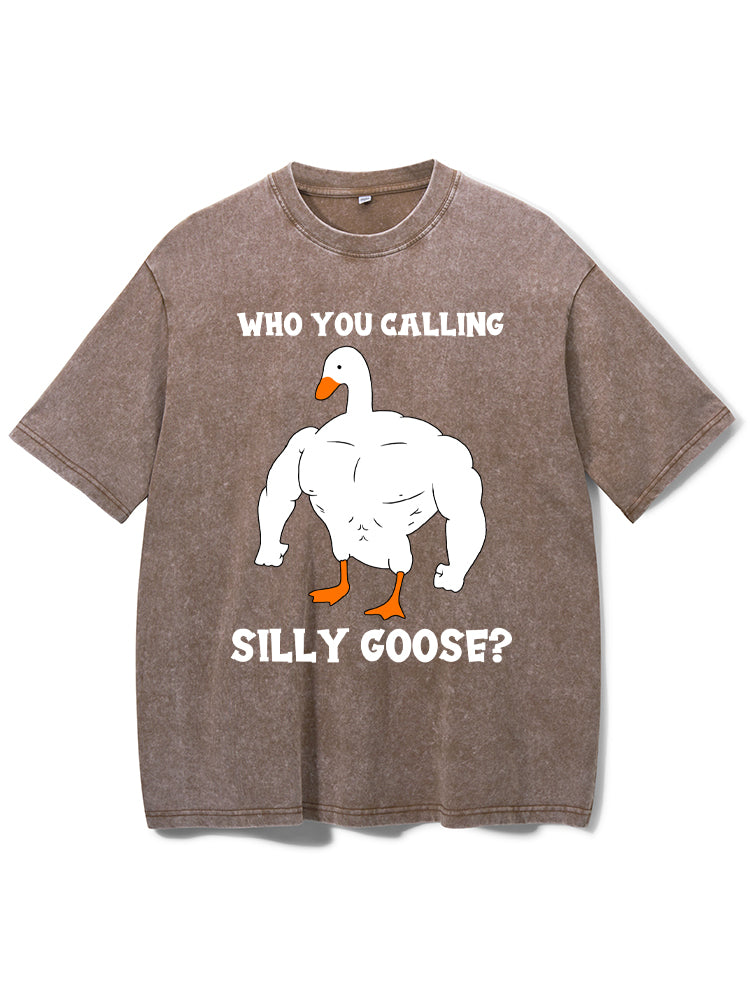 Who You Calling Silly Goose Washed Gym Shirt