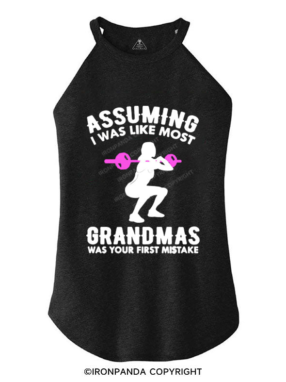 I JUST LIKE GRANDMAS Tri Rocker Cotton Tank