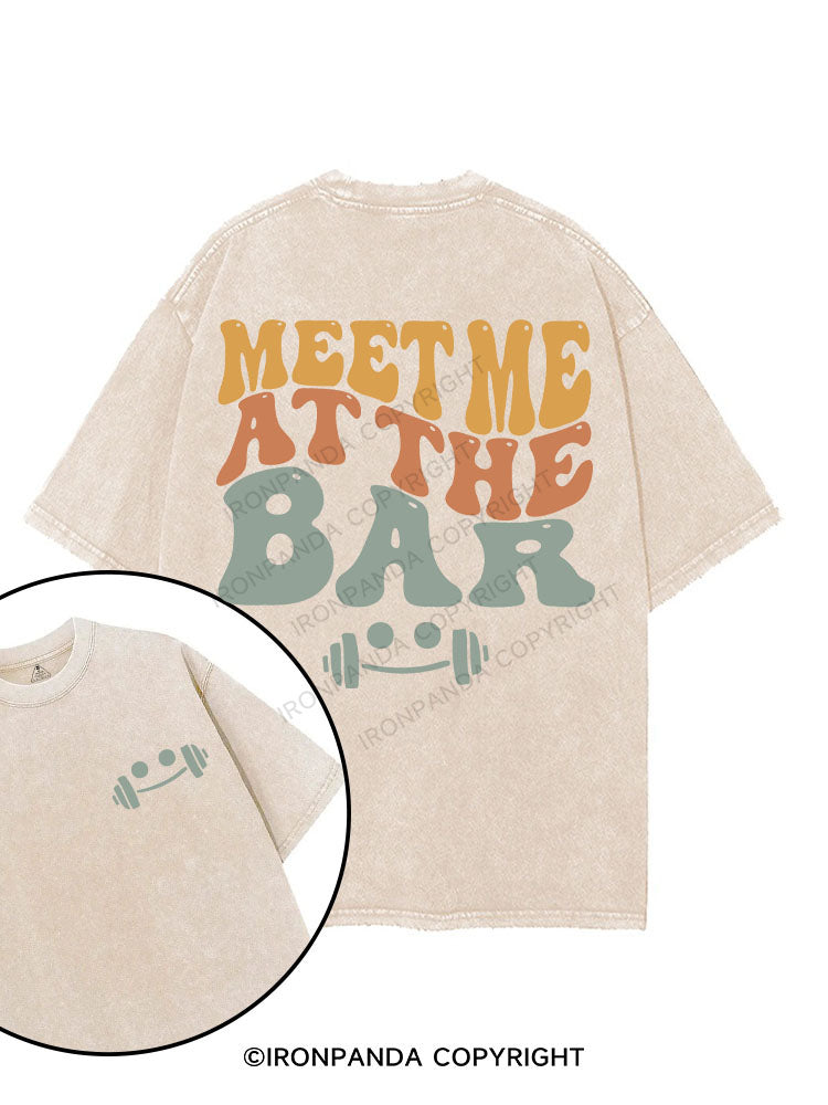 MEET ME AT THE BAR printed Gym Shirt