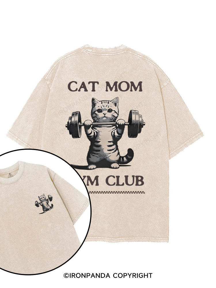 cat mom gym club printed Gym Shirt