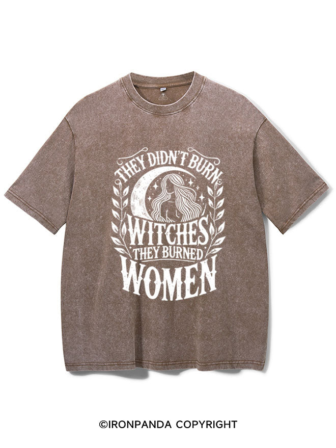 THEY DIDN'T BURN WITCHES THEY BURNED WOMEN  VINTAGE GYM SHIRT