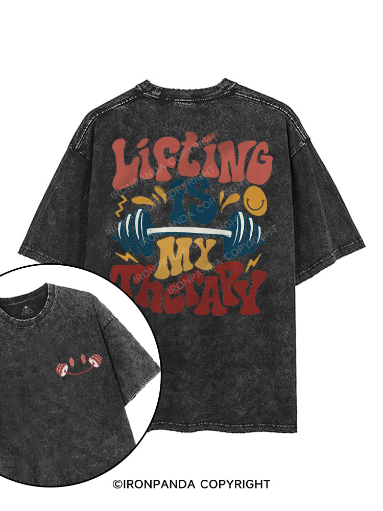 Lifting Is My Therapy printed Gym Shirt