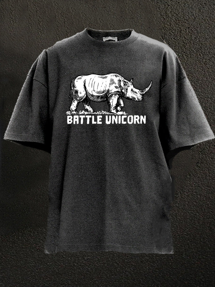 battle unicorn Washed Gym Shirt