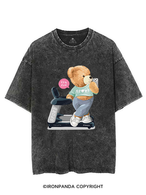 bear doll selfie on treadmill GYM SHIRT