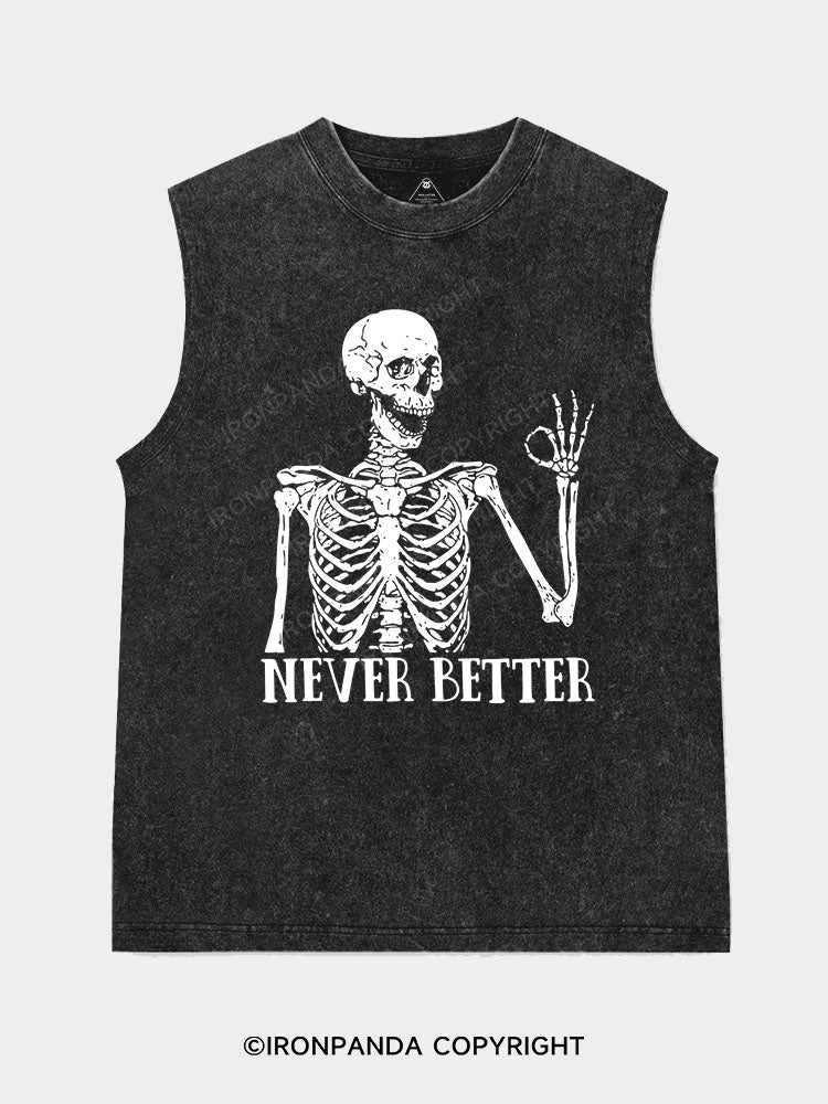 Never Better Skeleton Washed Tank