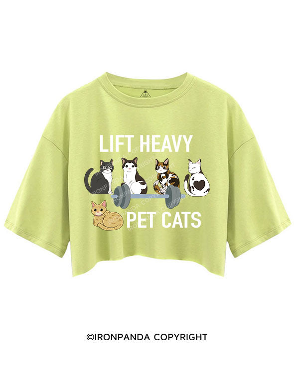 LIFT HEAVY PET CATS CROP TOPS