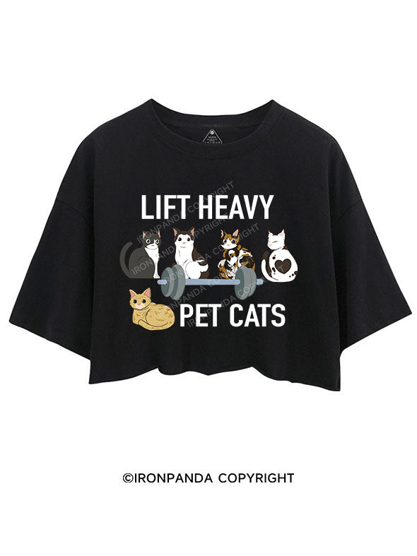 LIFT HEAVY PET CATS CROP TOPS