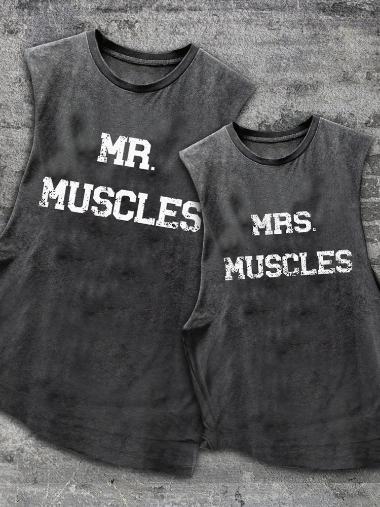 Workout Buddies Couples Scoop Bottom Cotton Matching Gym Tank