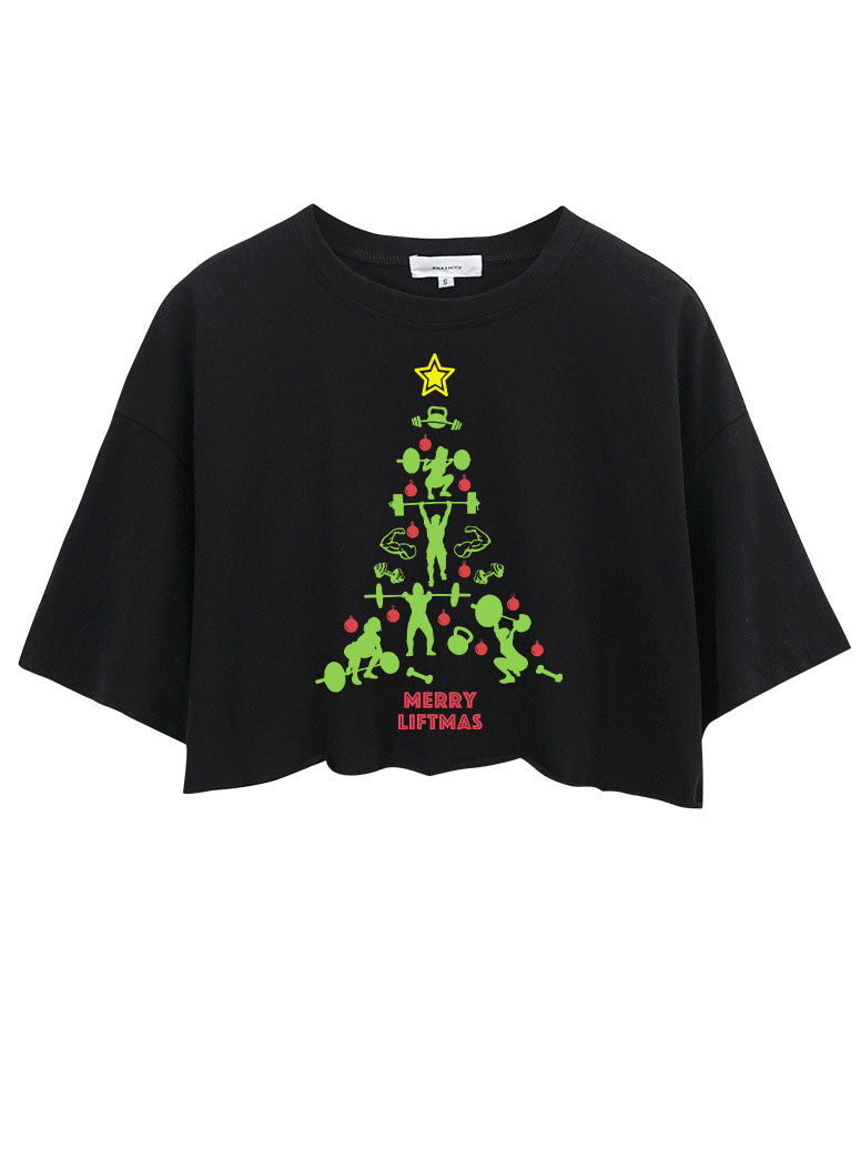 Merry Liftmas Crop Tops