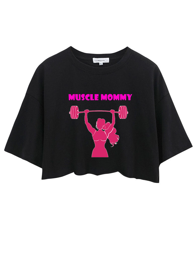 MUSCLE MOMMY CROP TOPS