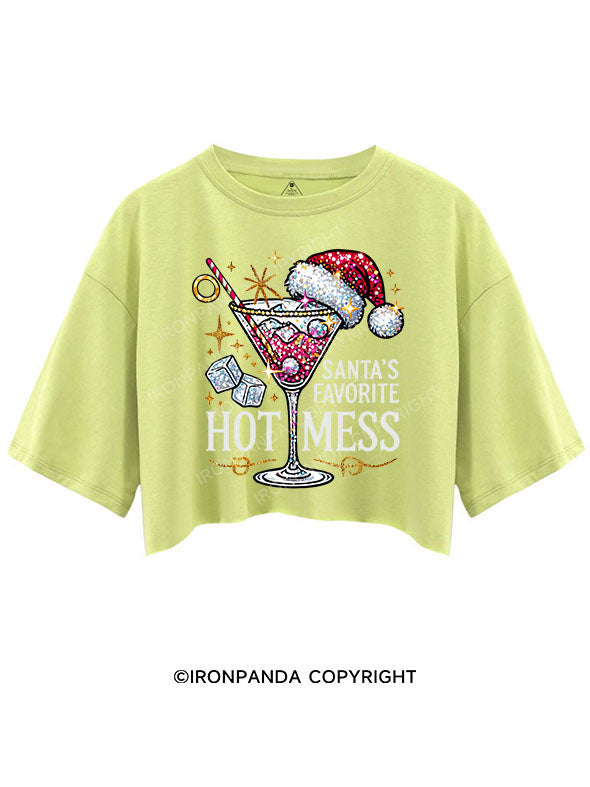 SANTA'S FAVORITE HOT MESS CROP TOPS