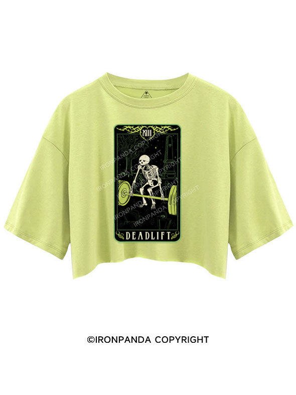 DEADLIFT SKELETON TAROT CROP TOPS