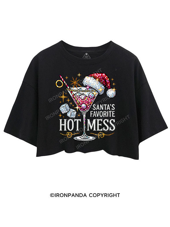 SANTA'S FAVORITE HOT MESS CROP TOPS