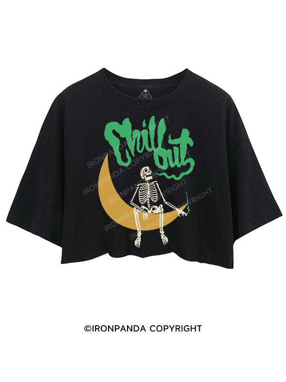 CHILL OUT SKELETON CROP TOPS