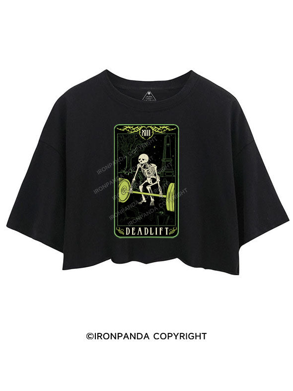 DEADLIFT SKELETON TAROT CROP TOPS