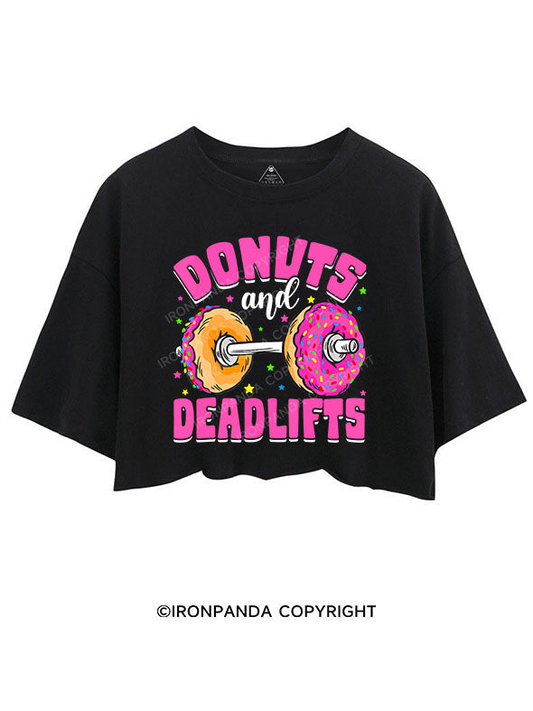 DONUTS AND DEADLIFTS CROP TOPS