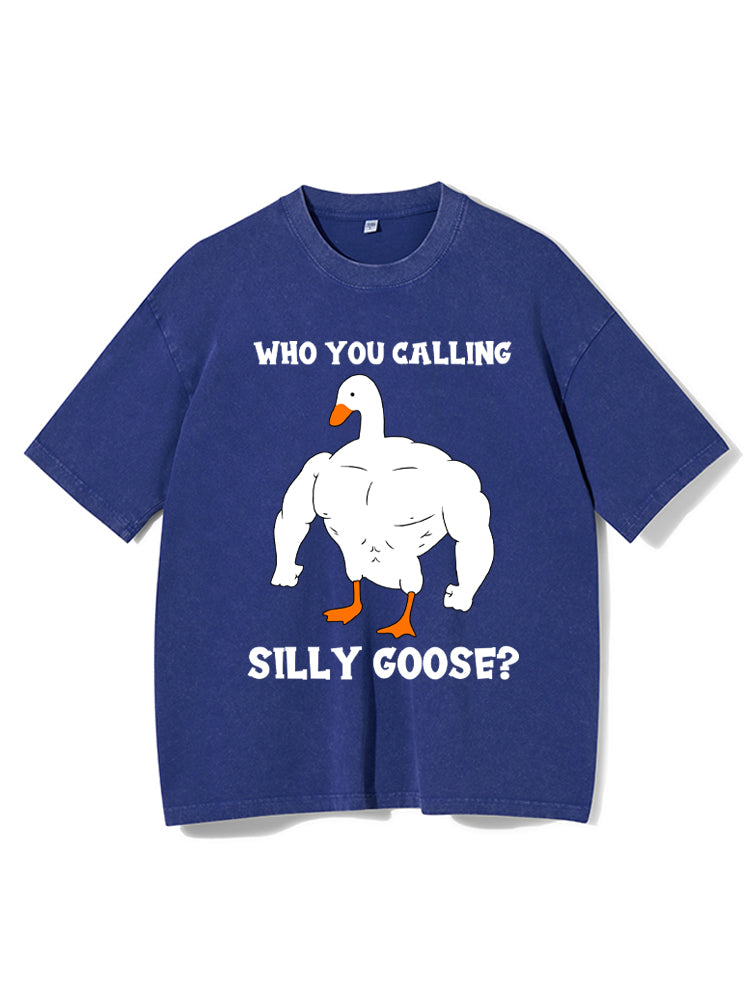 Who You Calling Silly Goose Washed Gym Shirt