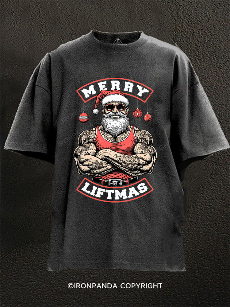 Merry Liftmas Washed Gym Shirt