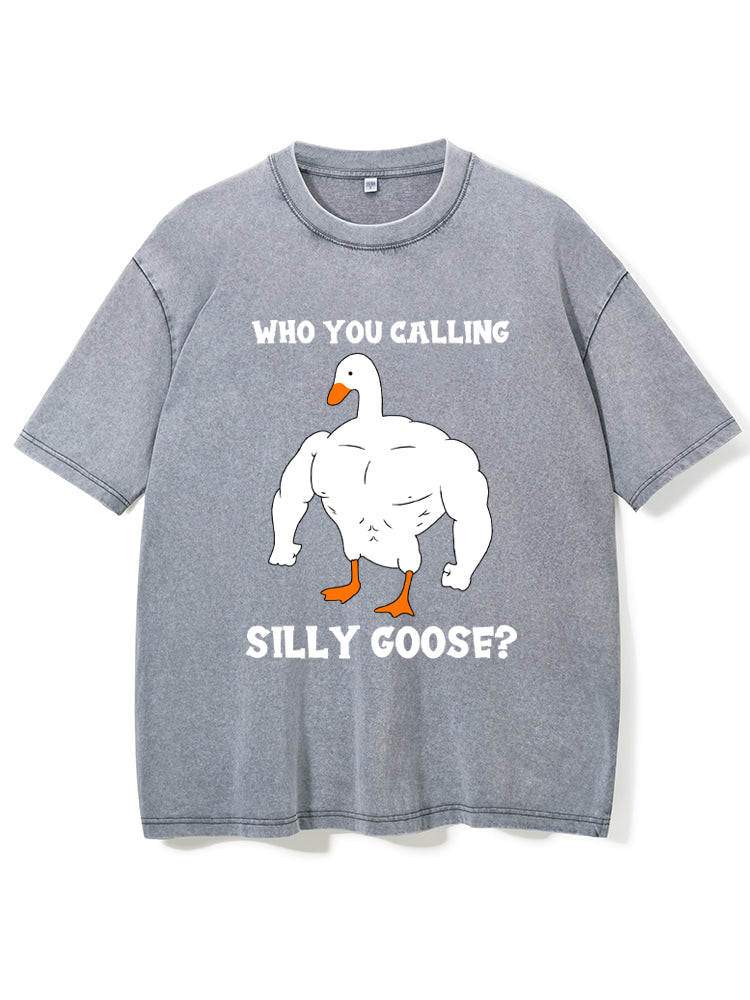 Who You Calling Silly Goose Washed Gym Shirt