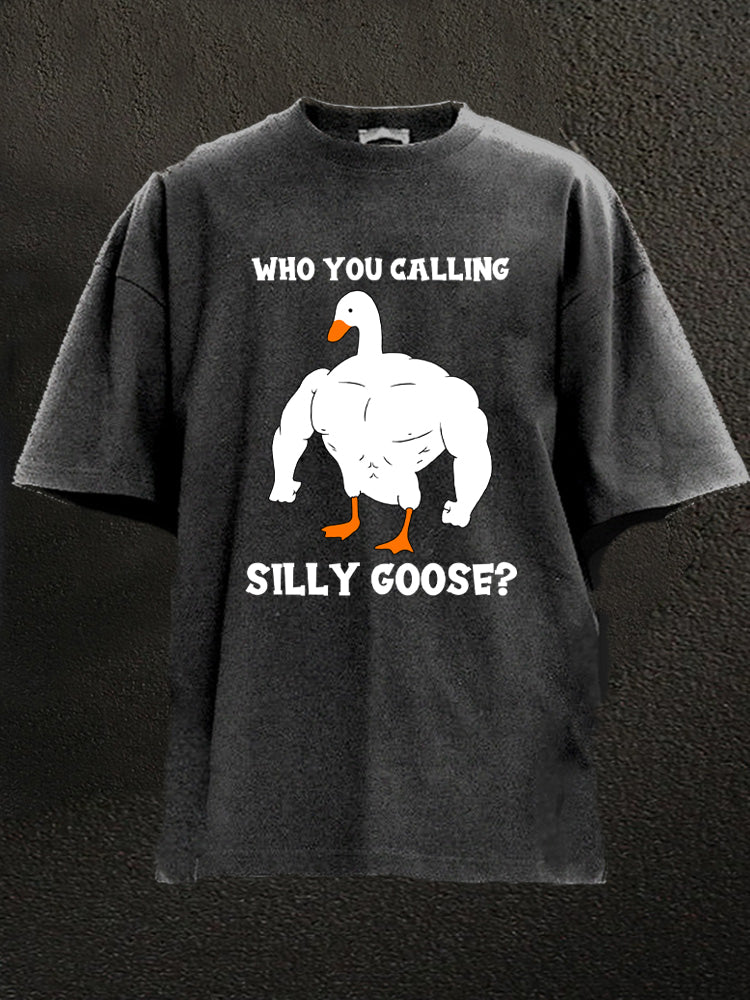 Who You Calling Silly Goose Washed Gym Shirt