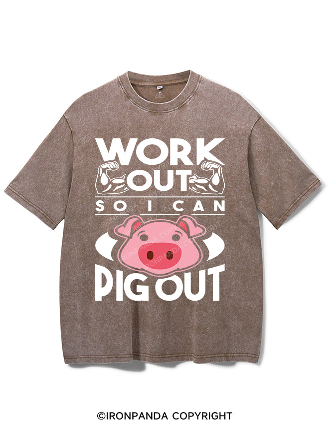 WORK OUT SO I CAN PIG OUT VINTAGE GYM SHIRT