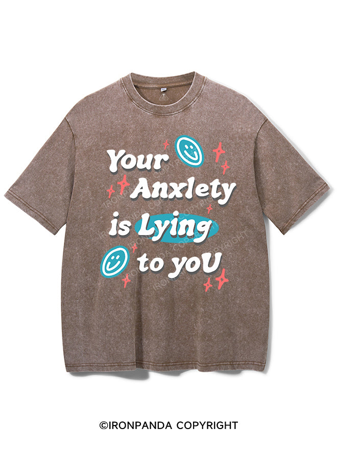 YOUR ANXIETY IS LYING TO YOU VINTAGE GYM SHIRT