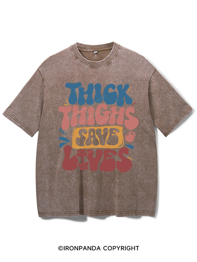 Thick Thighs Save Lives Vintage Gym Shirt