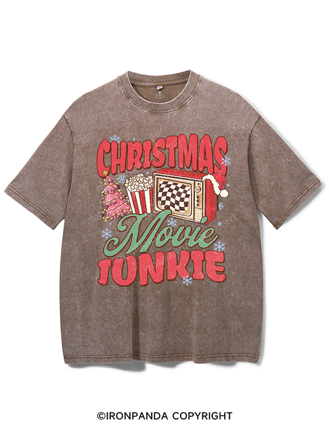 CHRISTMAS MOVIE JUNKIE VINTAGE GYM SHIRT