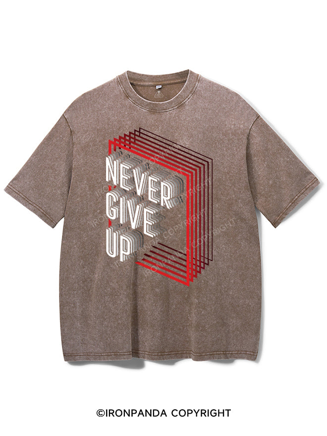 NEVER GIVE UP VINTAGE GYM SHIRT