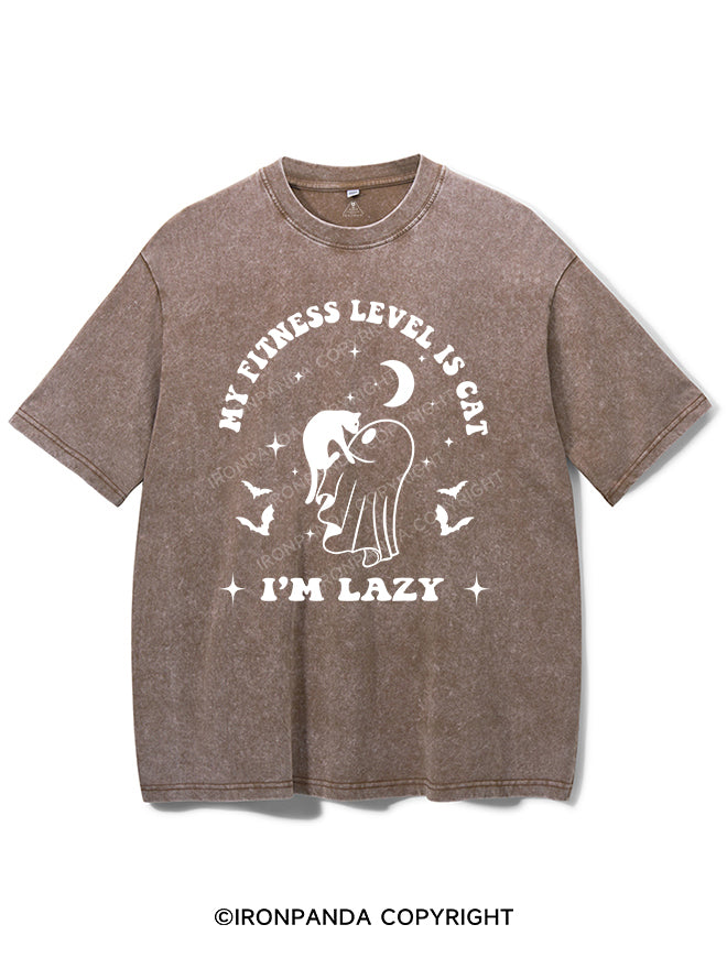 I'M LAZY MY FITNESS LEVEL IS CAT VINTAGE GYM SHIRT