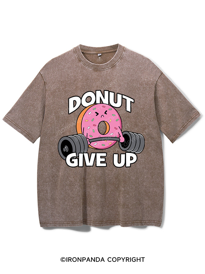 DONUT GIVE UP VINTAGE GYM SHIRT