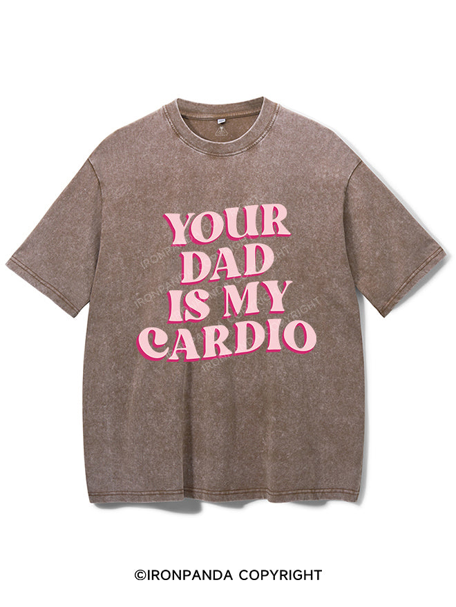 Pink Your Dad Is My Cardio Vintage Gym Shirt