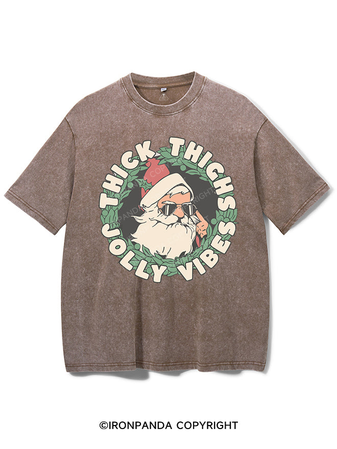 Thick Thighs Jolly Vibes Vintage Gym Shirt