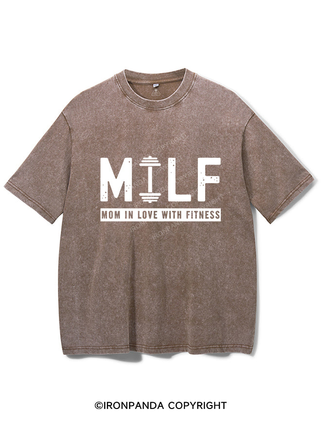 MILF Mom In Love With Fitness Vintage Gym Shirt