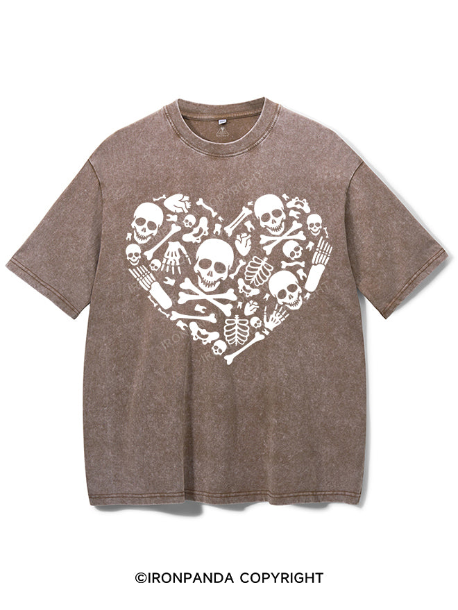 SKELETON HEART VINTAGE GYM SHIRT