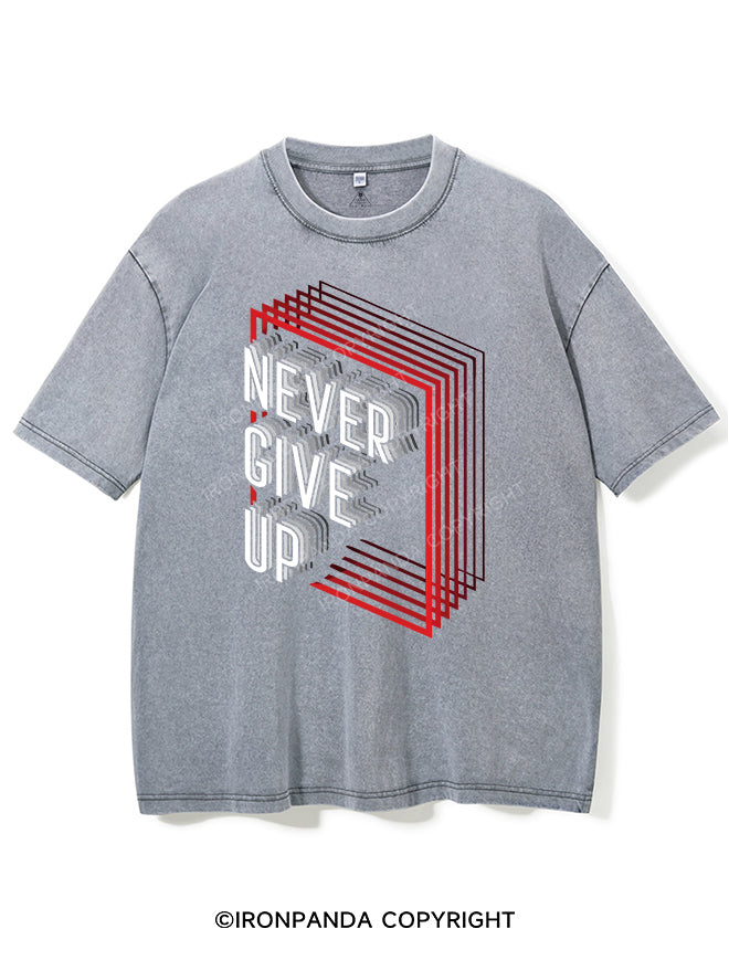 NEVER GIVE UP VINTAGE GYM SHIRT