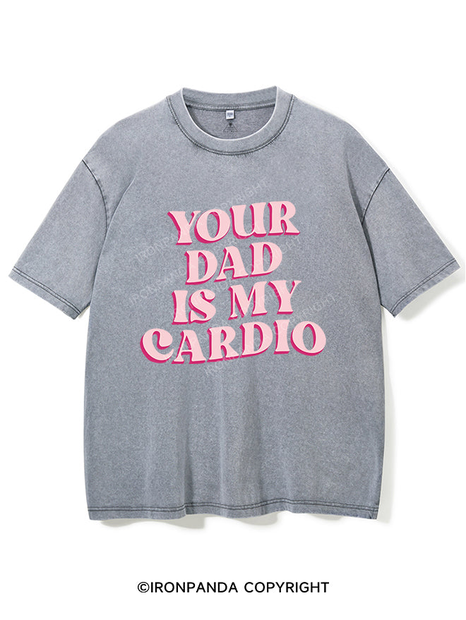 Pink Your Dad Is My Cardio Vintage Gym Shirt