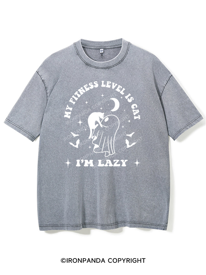 I'M LAZY MY FITNESS LEVEL IS CAT VINTAGE GYM SHIRT