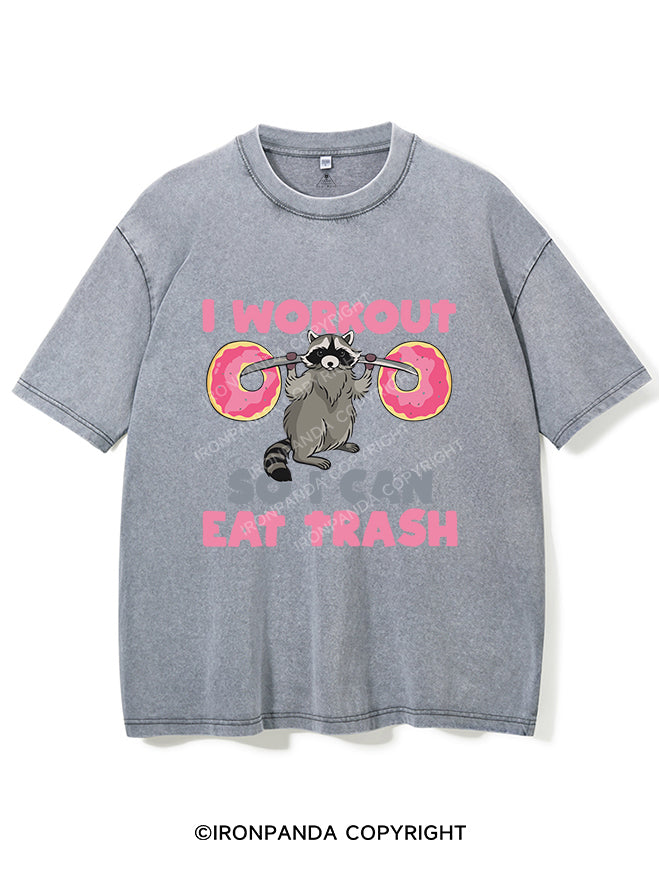 I WORK OUT SO I CAN EAT TRASH VINTAGE GYM SHIRT