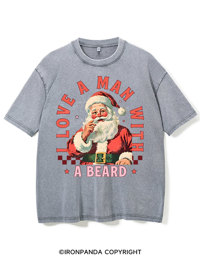 I LOVE A MAN WITH A BEARD VINTAGE GYM SHIRT