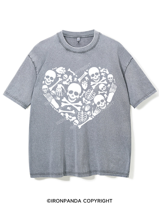 SKELETON HEART VINTAGE GYM SHIRT