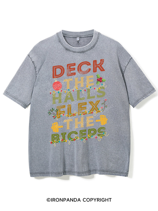 DECK THE HALLS FLEX THE BICEPS VINTAGE GYM SHIRT