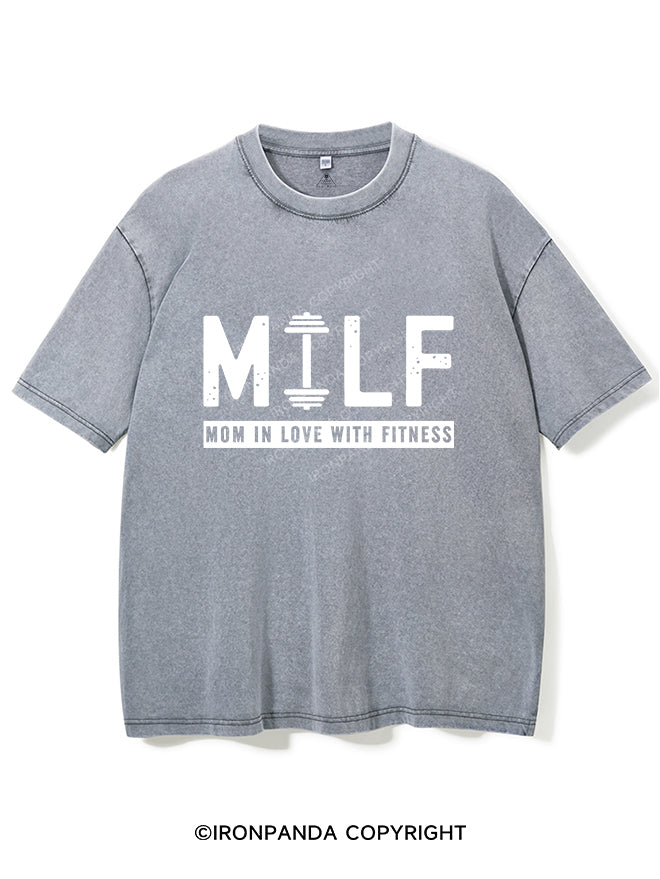 MILF Mom In Love With Fitness Vintage Gym Shirt