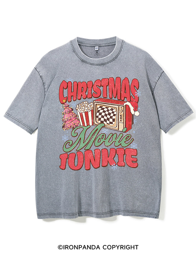 CHRISTMAS MOVIE JUNKIE VINTAGE GYM SHIRT