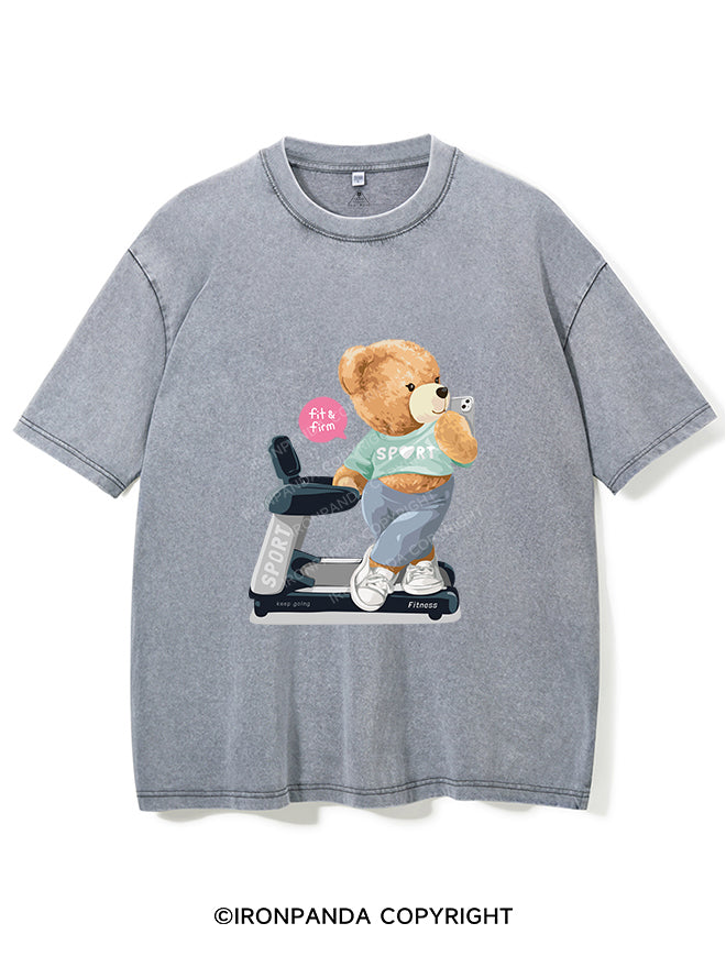 bear doll selfie on treadmill GYM SHIRT